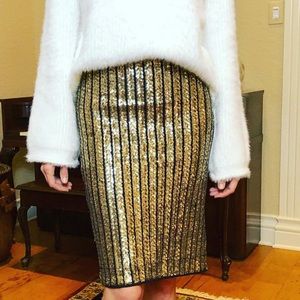 Flying Tomato Hold Rush Gold Sequin Skirt